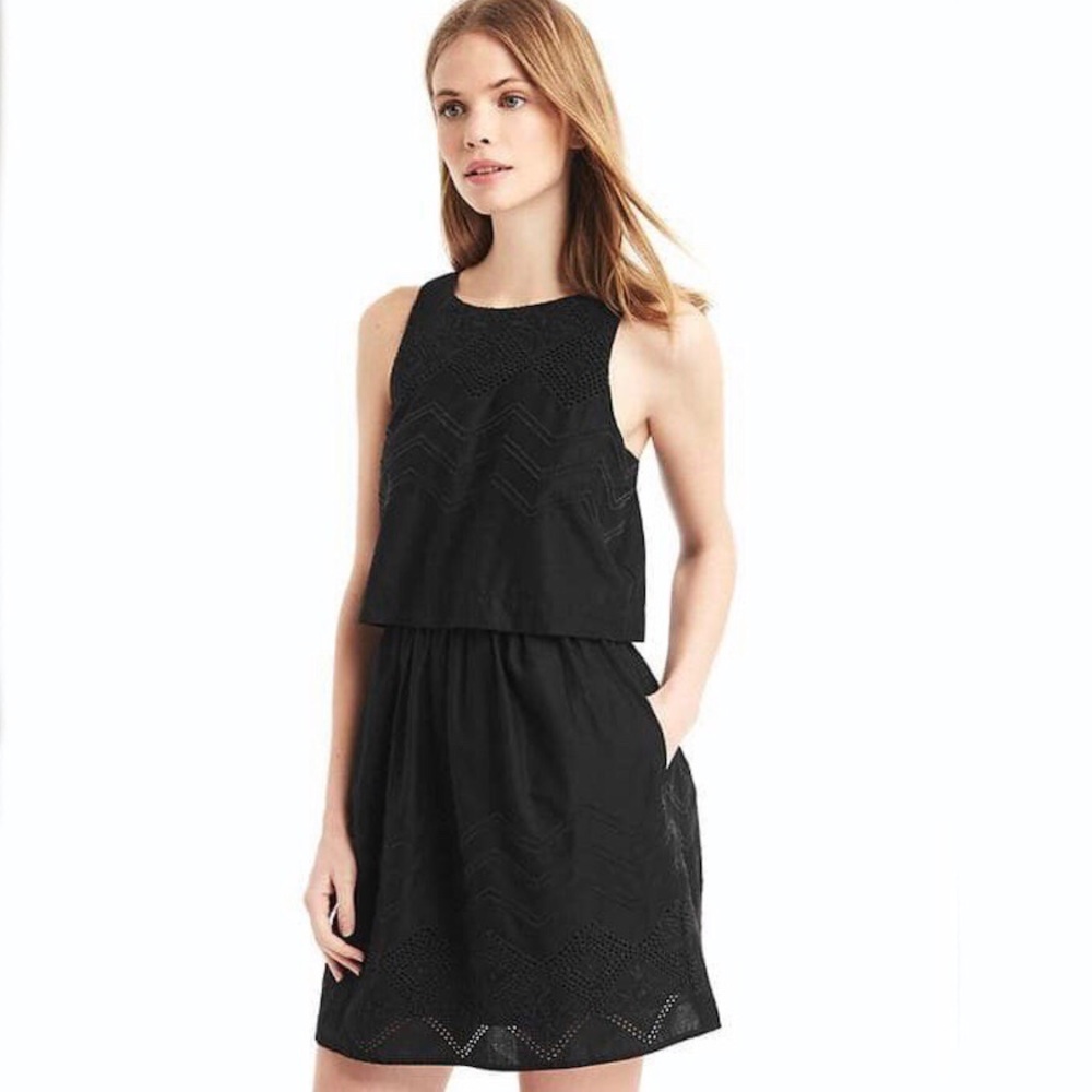 GAP Black Sleeveless Mini Dress